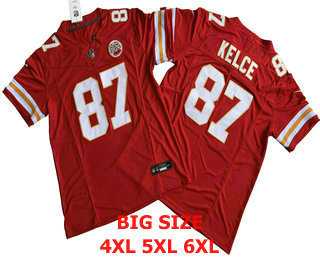 Mens Kansas City Chiefs #87 Travis Kelce Red FUSE Limited Vapor Stitched Jersey